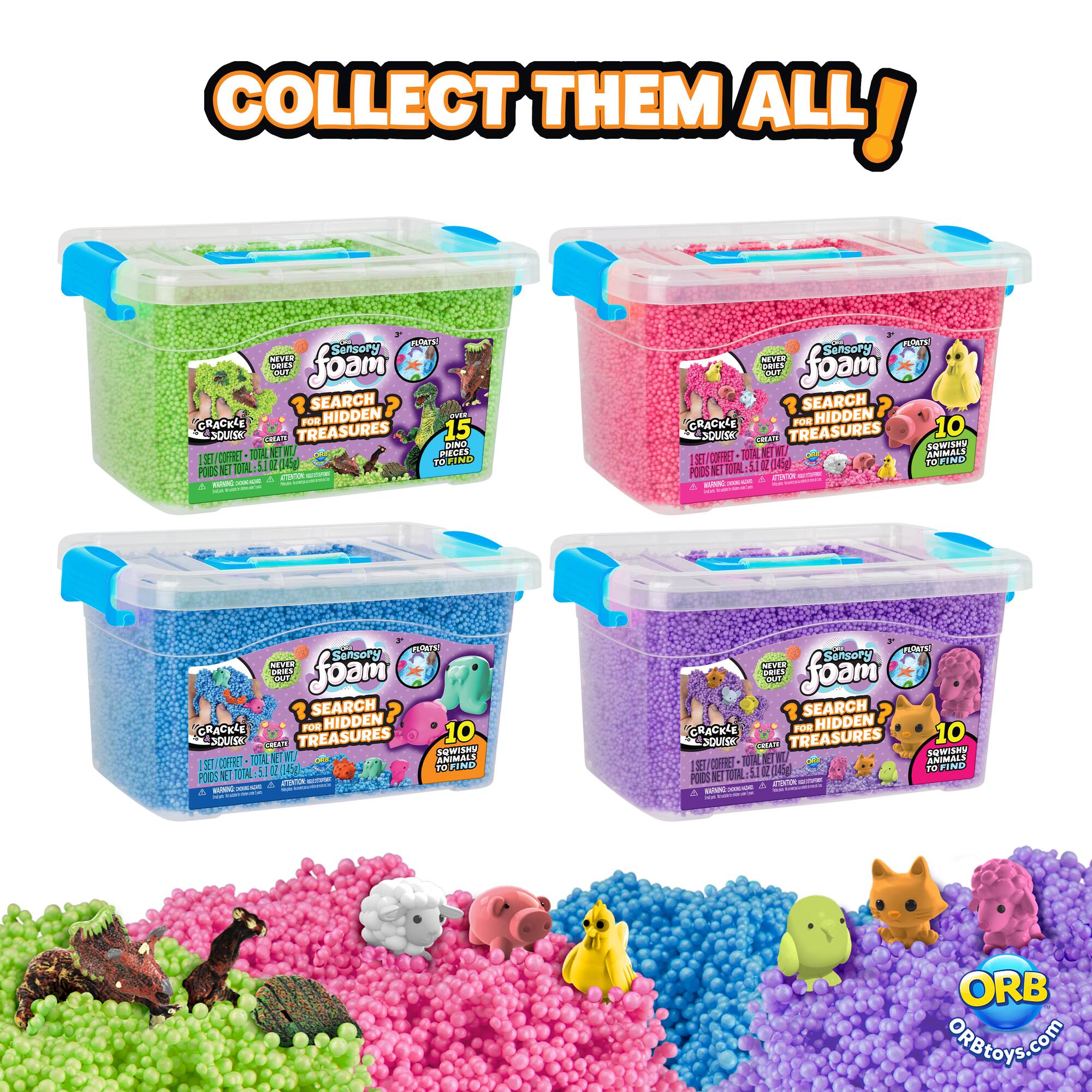 Orb Sensory Foam™ Dinosaur Treasures Bin
